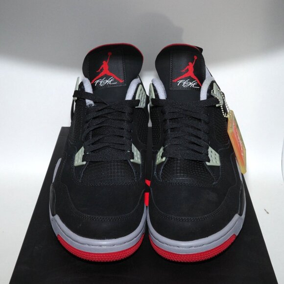 Nike Air Jordan 4 Retro 2012 Bred 308497-089 Black Cement Grey Fire Red US 11.5 - Picture 2 of 12
